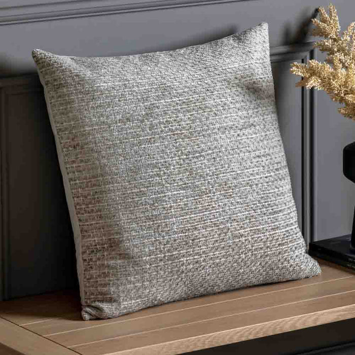 Chenille Cushion Taupe - Poly Filled