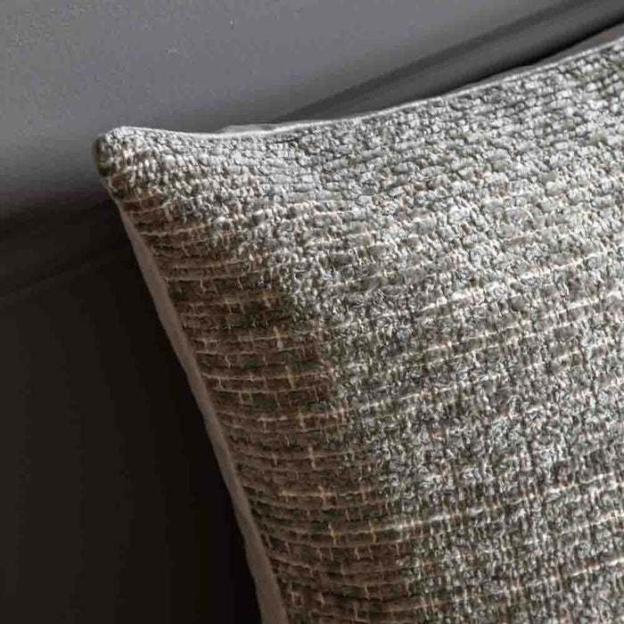 Chenille Cushion Taupe - Poly Filled