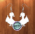 Christmas Tree Goose - earrings 3 sizes 1 / 1.5 / 2 inch -  BULK PURCHASE 10pair - Single sided MDF