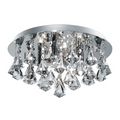 Chrome and Crystal 4 Light Semi-Flush Fitting