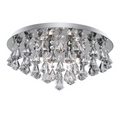Chrome and Crystal 6 Light Semi-Flush Ceiling Light