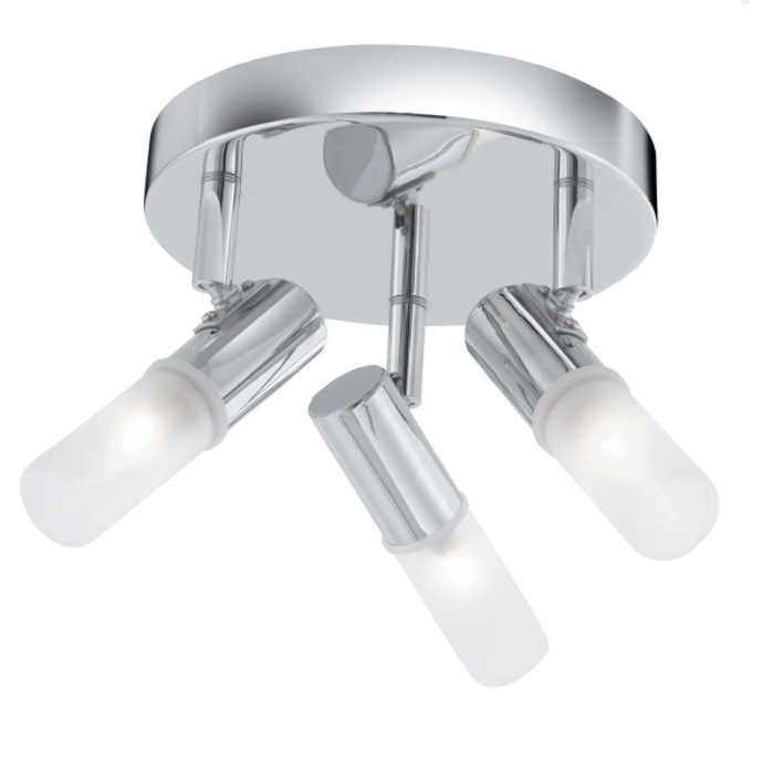 Chrome and Opal Glass 3 Light Spotlight (Suitable for Bathrooms)