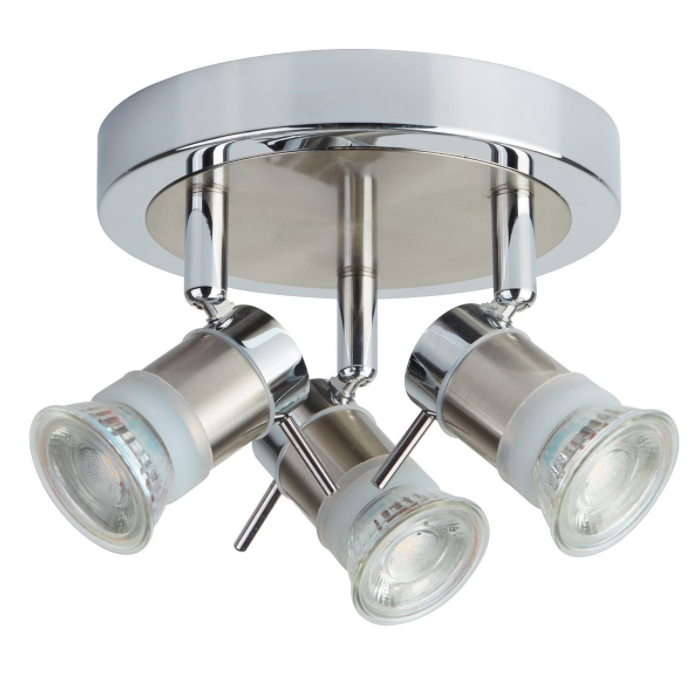 Chrome and Satin Silver Spotlight (Suitable for Bathrooms)