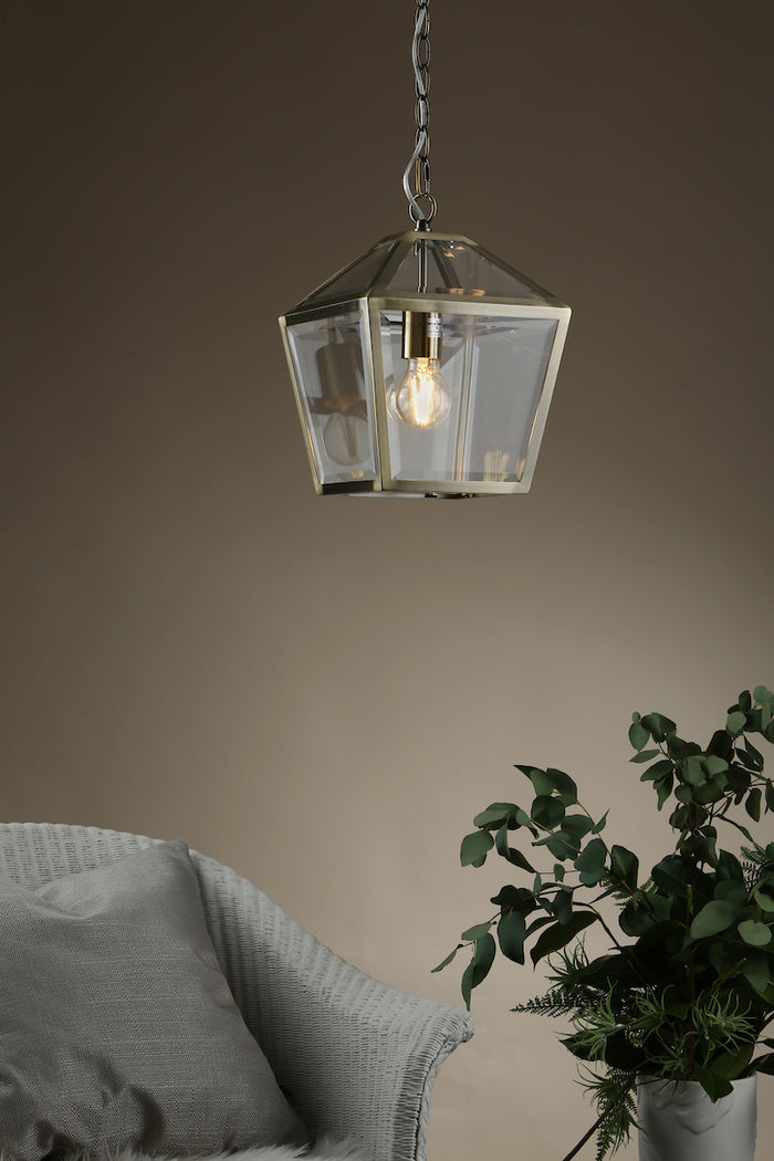 Churchill 1 Light Pendant Antique Brass<br>Antique Brass