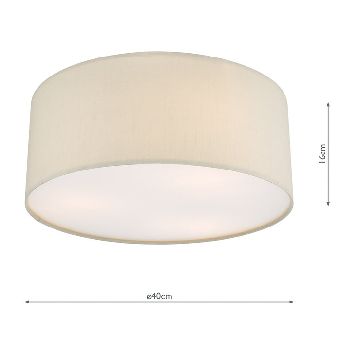 Cierro 3 Light Flush Taupe With Diffuser 40cm<br>Taupe