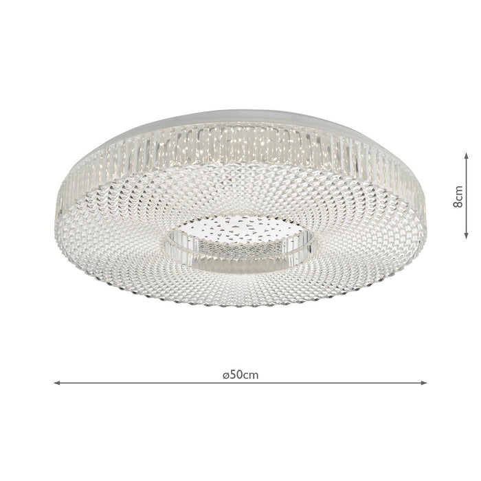 Cimona Flush Acrylic Large LED<br>Clear