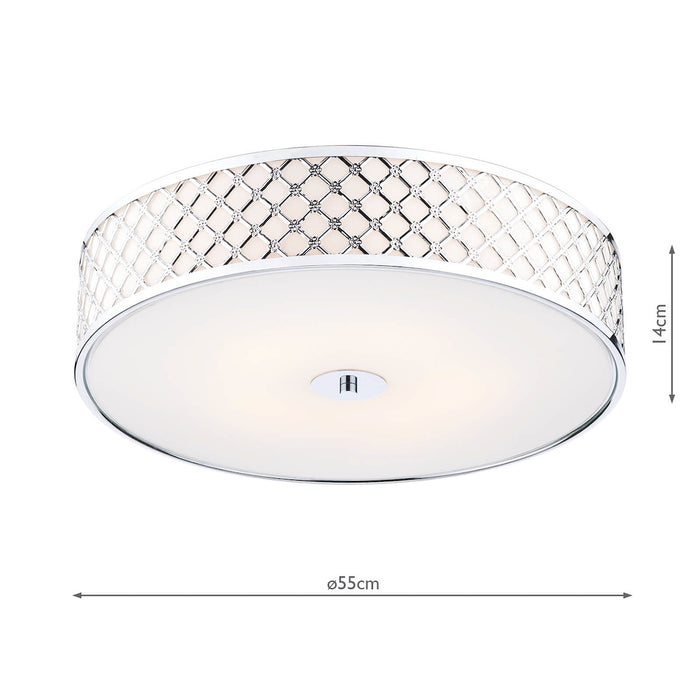Civic 5 Light Flush Large Polished Chrome<br>Polished Chrome