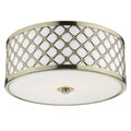 Civic Small 2 Light Flush Antique Brass Frosted Glass<br>Antique Brass