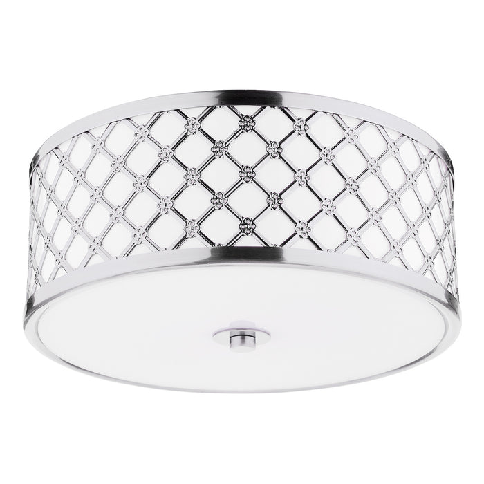 Civic Small 2 Light Flush Polished Chrome Frosted Glass<br>Polished Chrome