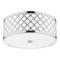 Civic Small 2 Light Flush Polished Chrome Frosted Glass<br>Polished Chrome
