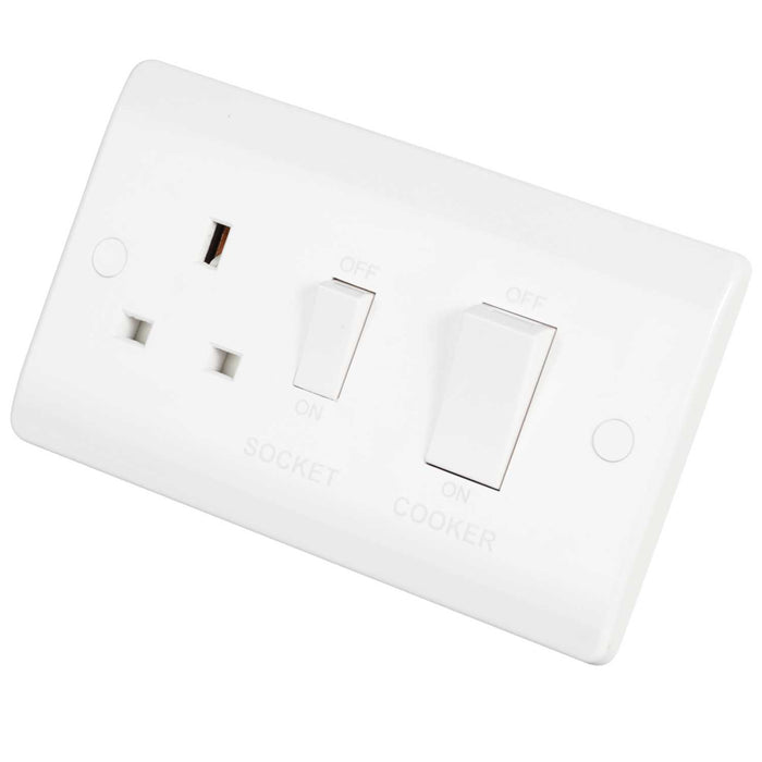 Click Scolmore 45A Cooker Switch with 13A DP Switched Socket Outlet