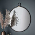 Cloud Black Round Mirror