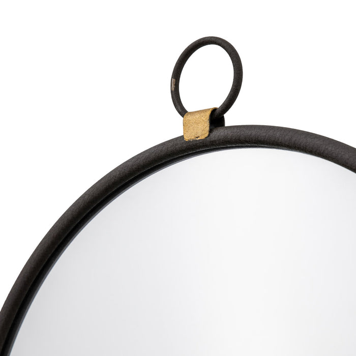 Cloud Black Round Mirror