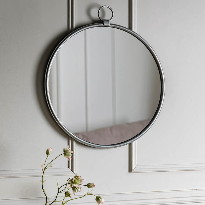 Cloud Silver Round Mirror