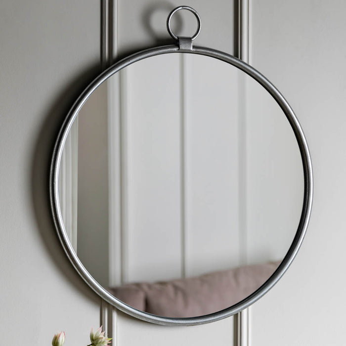 Cloud Silver Round Mirror