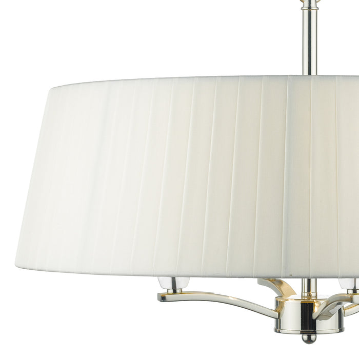 Cristin 4 Light Pendant Polished Nickel With Ivory Shade<br>Polished Nickel