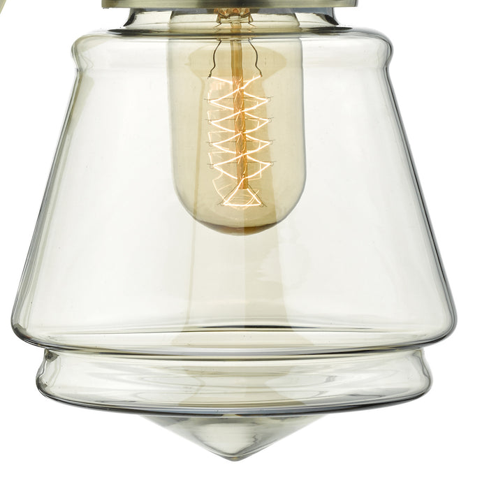 Curtis Wall Light Antique Brass & Champagne Glass<br>Antique Brass