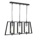 Dax 3 Light Bar Pendant Black & Polished Chrome<br>Matt Black