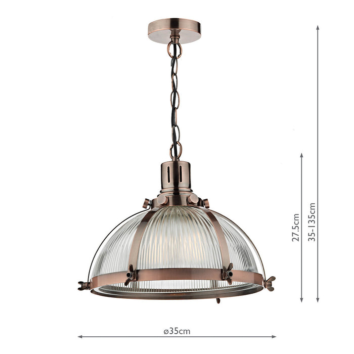 Debut 1 Light Pendant Brushed Antique Copper<br>Antique Copper