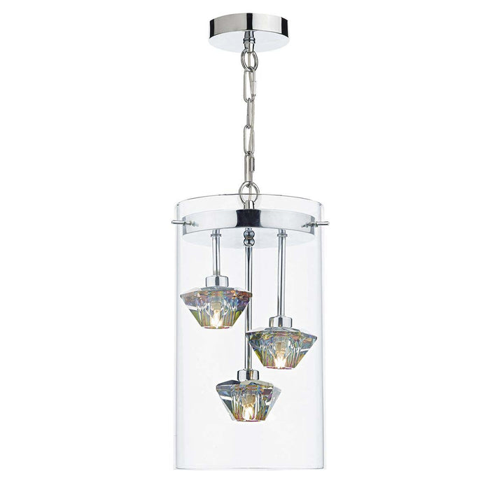 Decade 3 Light Pendant Polished Chrome Glass<br>Polished Chrome