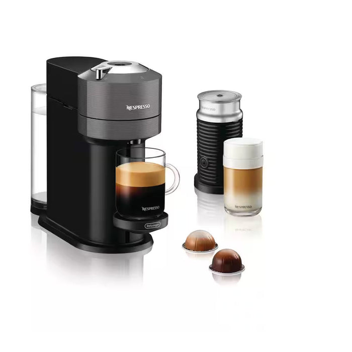 Delonghi ENV120.GYAE Nespresso Vertuo Next Coffee Machine + Aeroccino Milk Frother - Grey