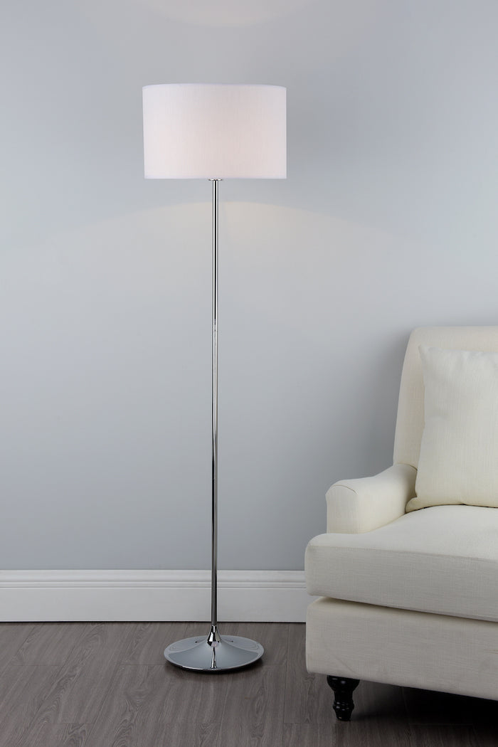 Delta Floor Lamp Polished Chrome With Shade <br>Polished Chrome