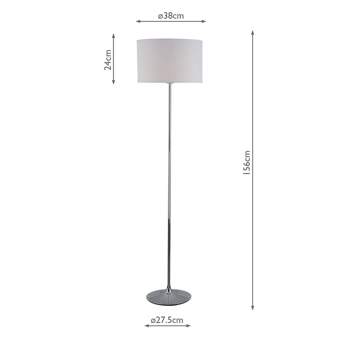 Delta Floor Lamp Polished Chrome With Shade <br>Polished Chrome