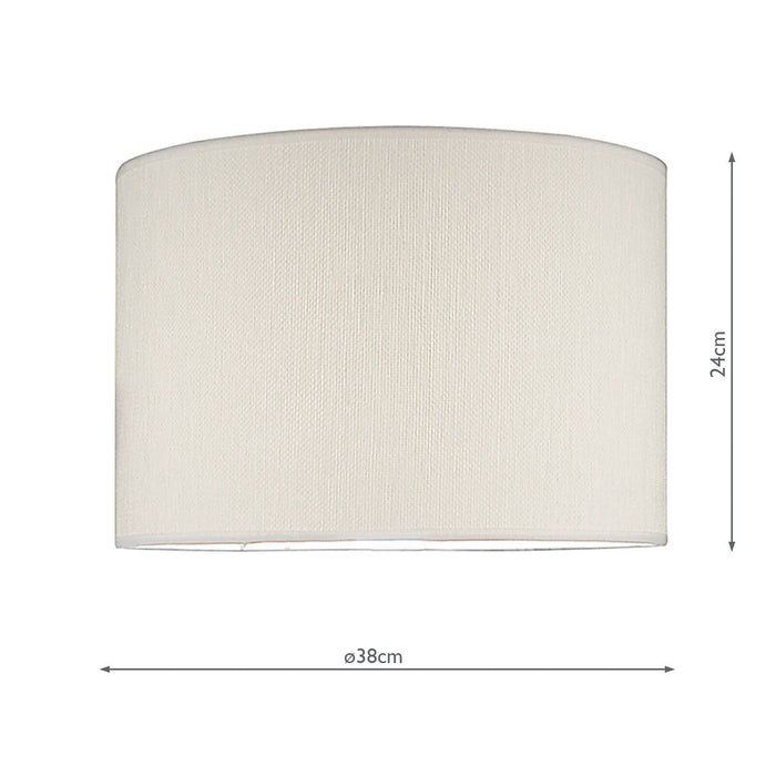Delta Ivory Cotton Drum Shade 38cm<br>Ivory