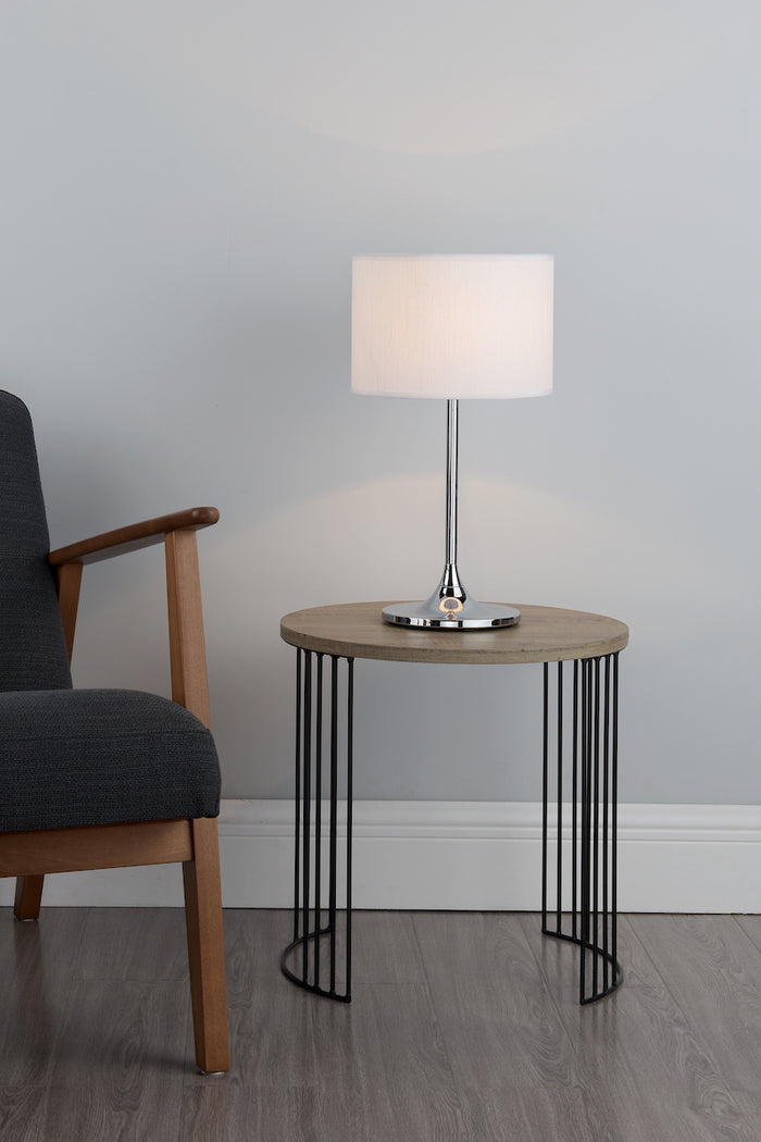 Delta Table Lamp Polished Chrome With Shade <br>Polished Chrome