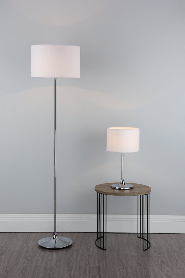 Delta Table Lamp Polished Chrome With Shade <br>Polished Chrome