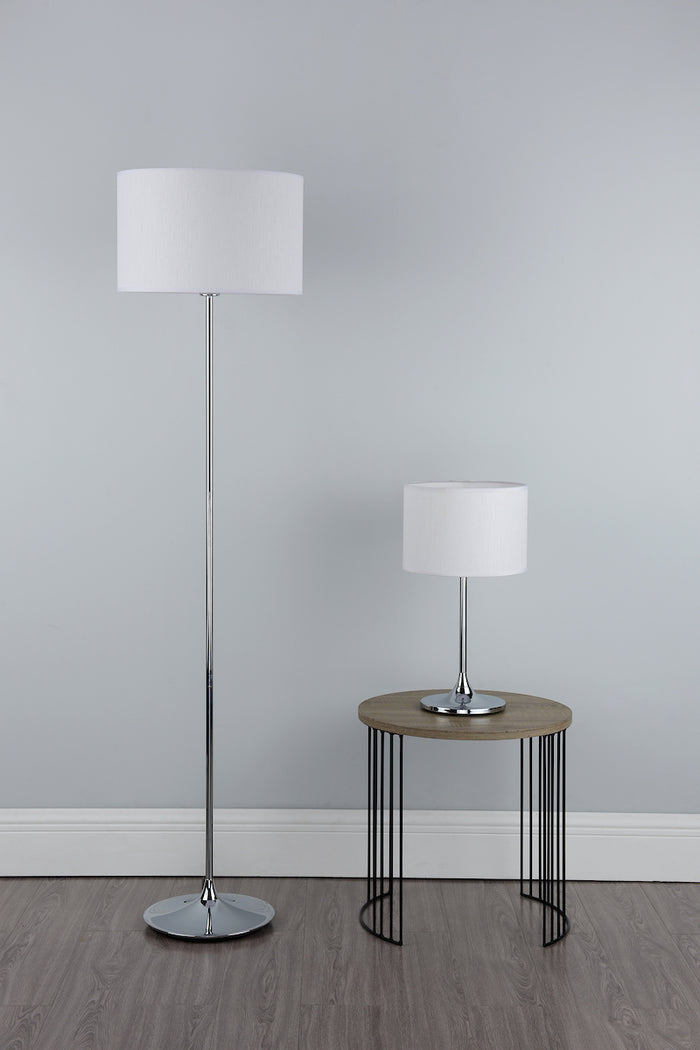 Delta Table Lamp Polished Chrome With Shade <br>Polished Chrome