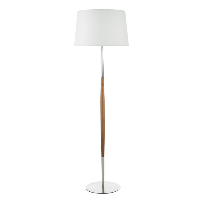 Detroit Floor Lamp Satin Nickel Walnut Detail Base Only<br>Satin Nickel