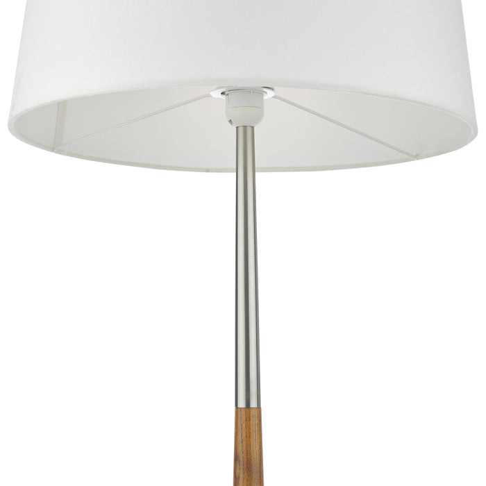 Detroit Floor Lamp Satin Nickel Walnut Detail Base Only<br>Satin Nickel