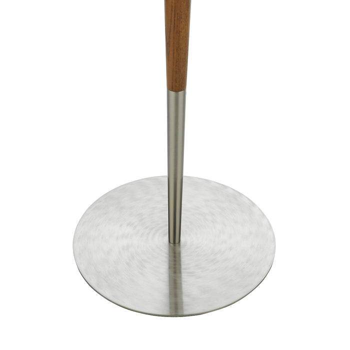 Detroit Floor Lamp Satin Nickel Walnut Detail Base Only<br>Satin Nickel