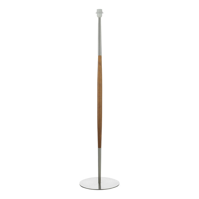 Detroit Floor Lamp Satin Nickel Walnut Detail Base Only<br>Satin Nickel