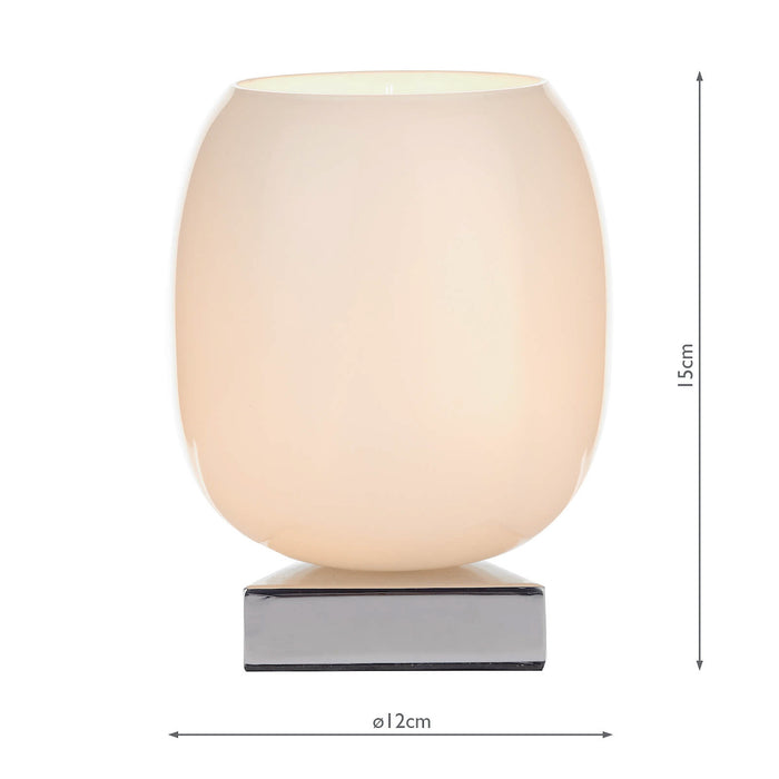 Dino Touch Table Lamp Polished Chrome White Glass<br>Polished Chrome