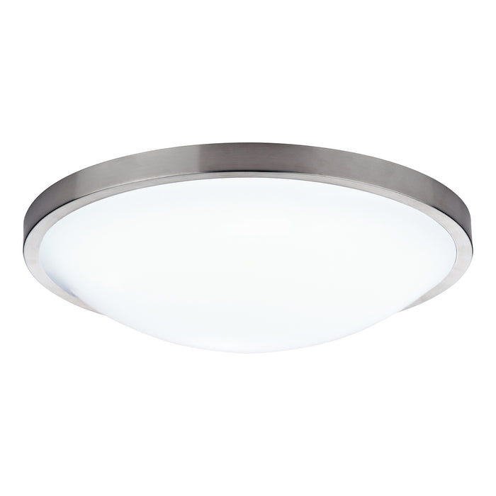 Dover Bathroom Flush Satin Chrome White Acrylic IP44 <br> Satin Chrome