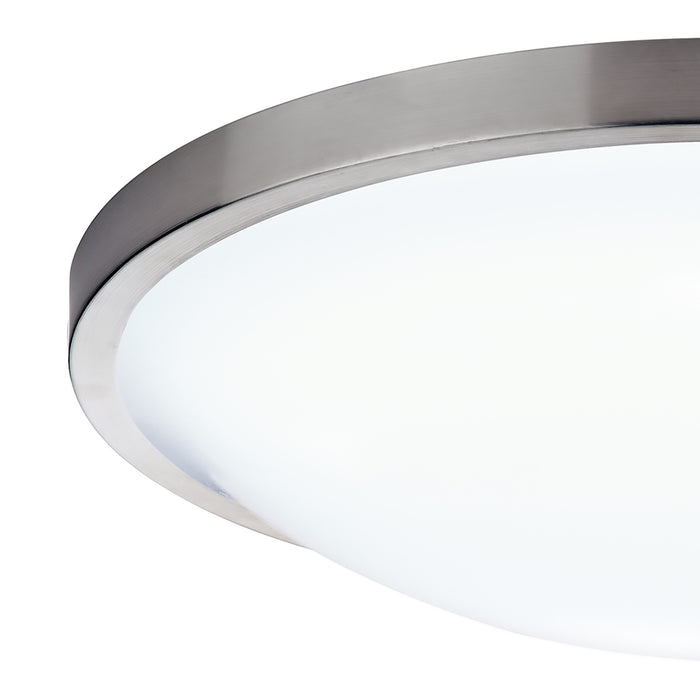 Dover Bathroom Flush Satin Chrome White Acrylic IP44 <br> Satin Chrome