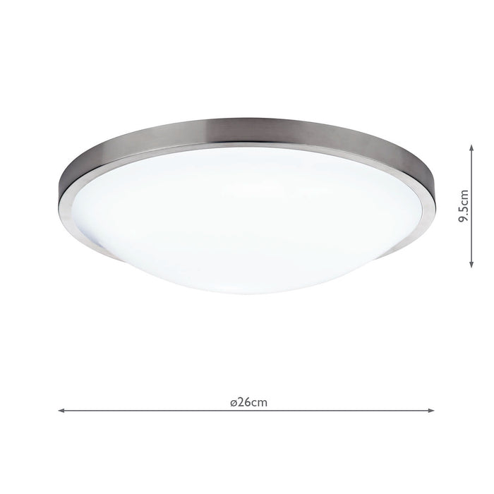 Dover Bathroom Flush Satin Chrome White Acrylic IP44 <br> Satin Chrome