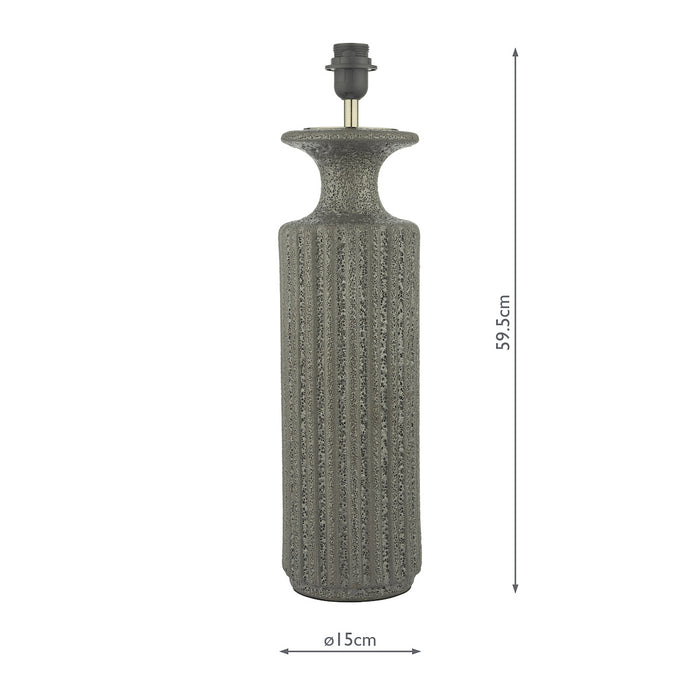 Dugan Table Lamp Black Volcanic Glaze Base Only<br>Black Volcanic Glaze