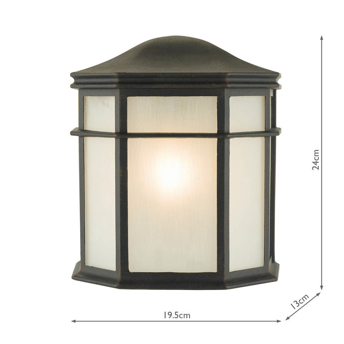 Dulbecco Outdoor Wall Light Black Opal Acrylic IP44<br>Matt Black