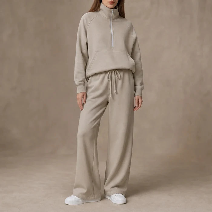 Ease & Elsewhere – Ribbed Oversized Top And Wide-Leg Pants Set