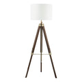Easel Tripod Floor Lamp Dark Wood Antique Brass Base Only<br>Dark Wood