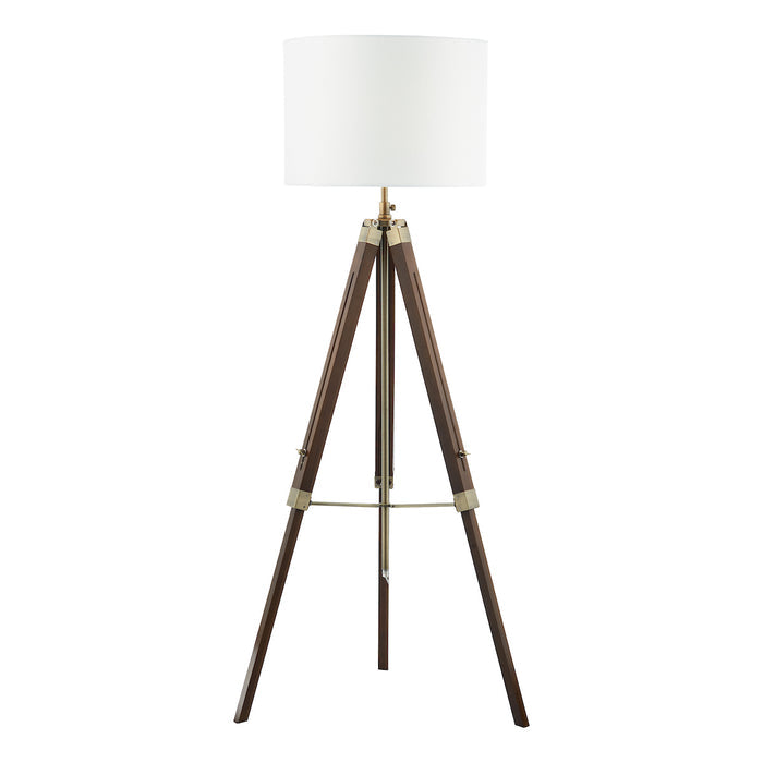 Easel Tripod Floor Lamp Dark Wood Antique Brass Base Only<br>Dark Wood