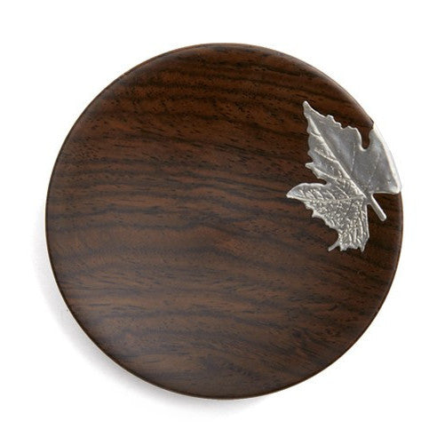 Ebony Hardwood Coasters with Silver Leaf * Set of 2 | Yunnan Sourcing Tea Shop