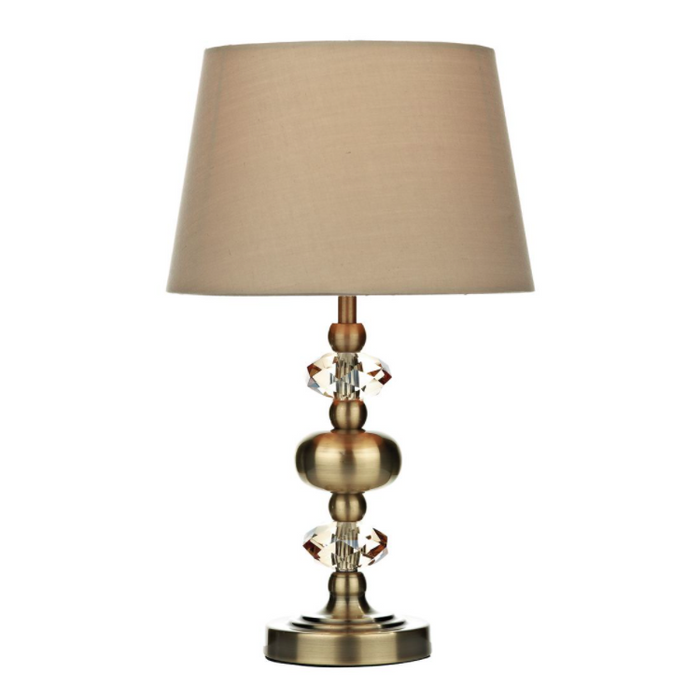Edith Antique Brass Touch Lamp with Shade