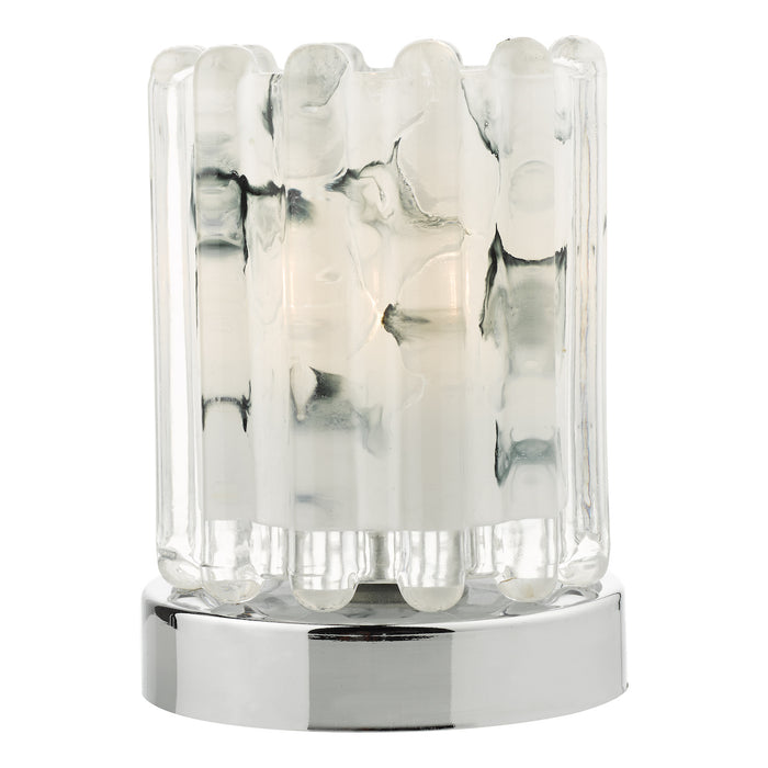 Elf Touch Table Lamp Polished Chrome With Ribbed Glass<br>Polished Chrome
