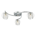 Elma 3 Light Semi Flush Polished Chrome Glass<br>Polished Chrome
