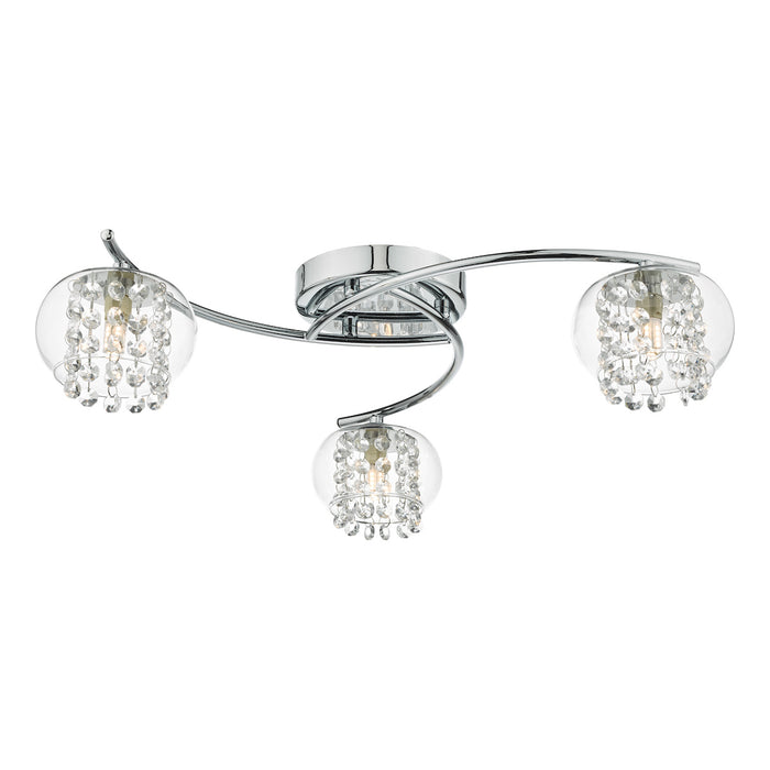 Elma 3 Light Semi Flush Polished Chrome Glass<br>Polished Chrome