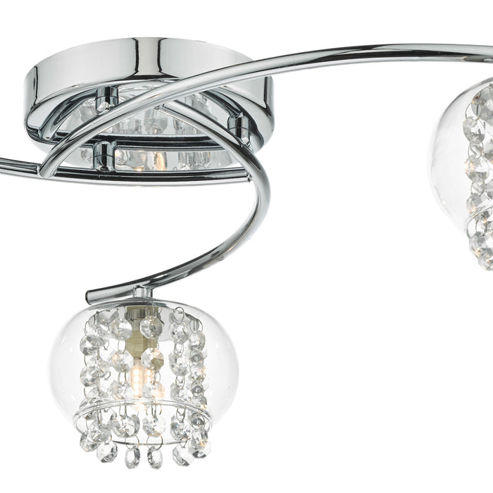 Elma 3 Light Semi Flush Polished Chrome Glass<br>Polished Chrome